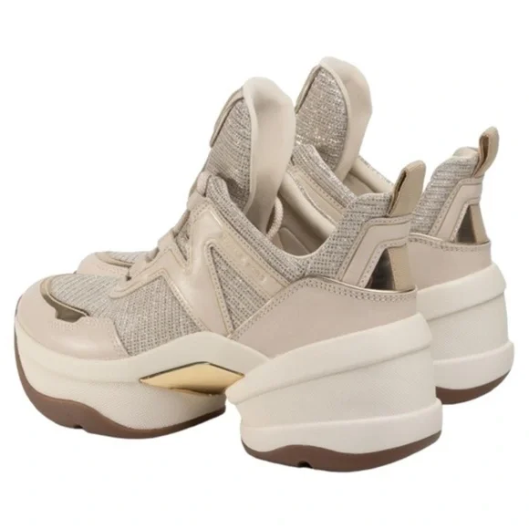 Michael Kors Olympia Leather Sneakers Size 10 - Picture 7 of 9